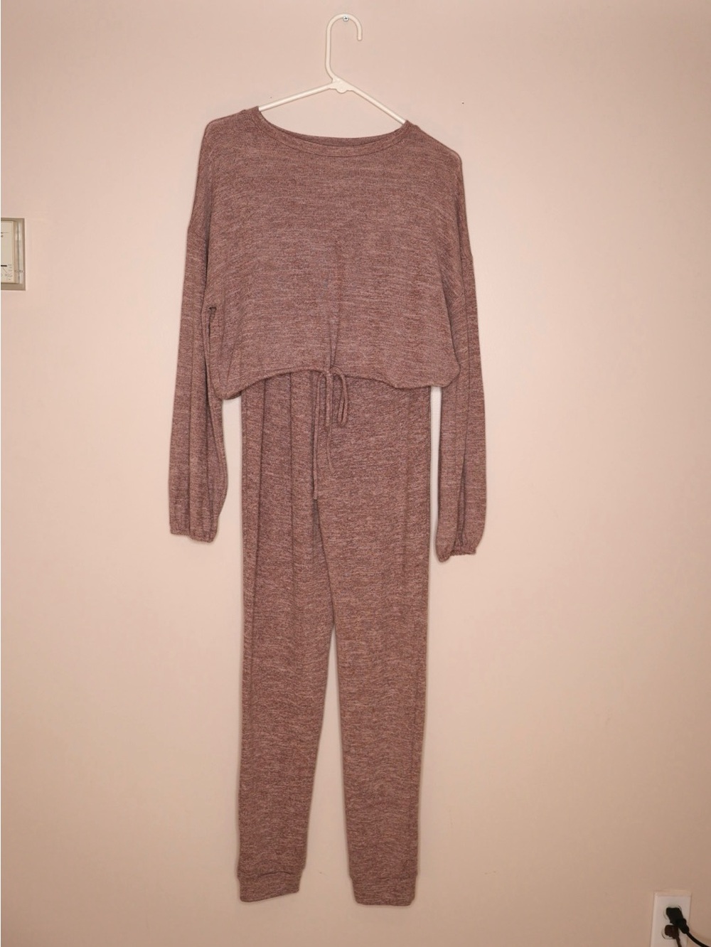 Akaiv Cozy Mauve Brown Lounge Set - Drawstring Waist Top & Jogger S - Picture 2 of 8
